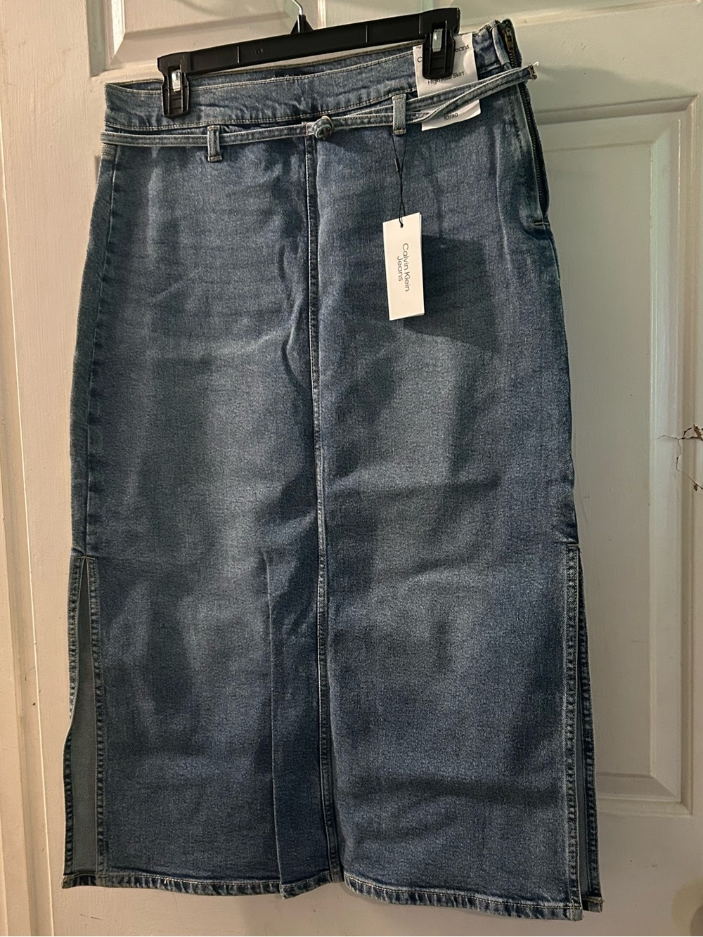 Calvin Klein Dark Blue Denim Midi Skirt